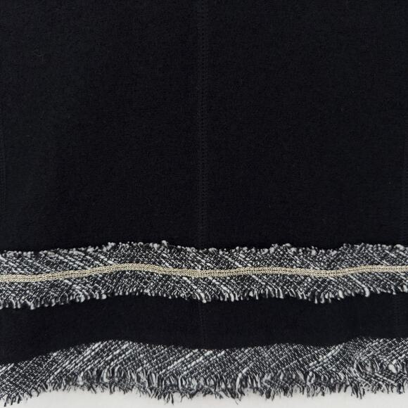 Karl Lagerfeld Paris Wool Tweed Jacket Womens Medium Black Luxury Prep Feminine - Picture 4 of 12